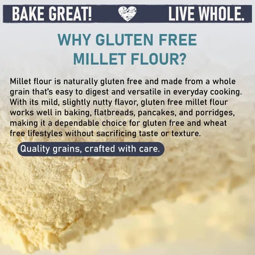 Miniatura 3 de Great River Milling Harina de mijo orgánica USDA orgánica, naturalmente sin gluten, sin OMG, vegana, kosher Sabor suave a nuez para hornear