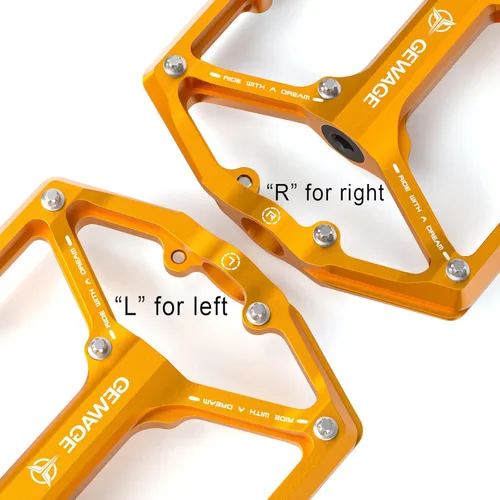 Miniatura 5 de Pedales de bicicleta de carretera/montaña - Pedales de bicicleta de 3 rodamientos - Pedales planos mecanizados CNC de 9/16 pulgadas con clavos