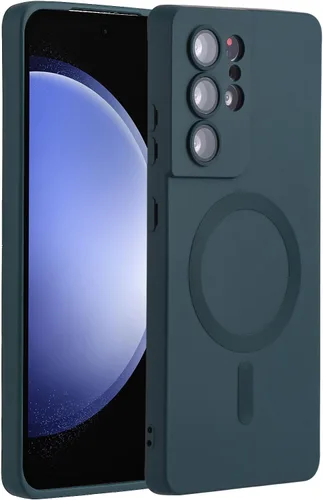 Miniatura 73 de Funda magnética para Samsung Galaxy S22 Ultra, silicona suave, delgada, antiarañazos, con protección de cámara, compatible con MagSafe, color negro