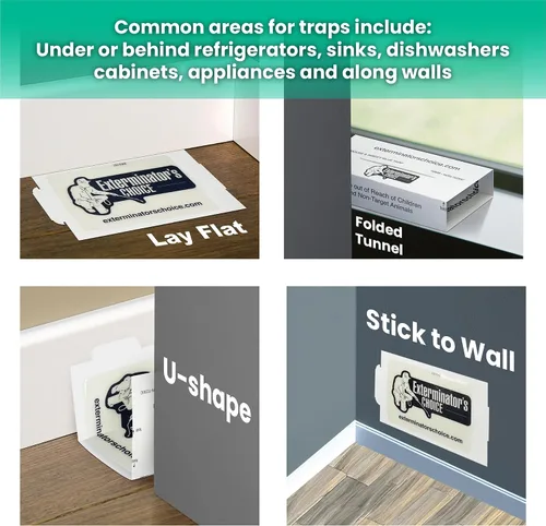 Miniatura 3 de Exterminators Choice Tablas de pegamento adhesivas blancas grandes para insectos, paquete de 8 tablas planas, adhesivo inodoro para atrapar hormigas