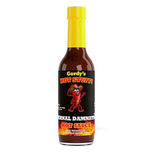 Miniatura 9 de Gordy's Hot Stuff! Salsa picante gourmet, hecha en Texas con chiles rojos para un sabor rico y complejo, hecha a mano en pequeños lotes, totalmente