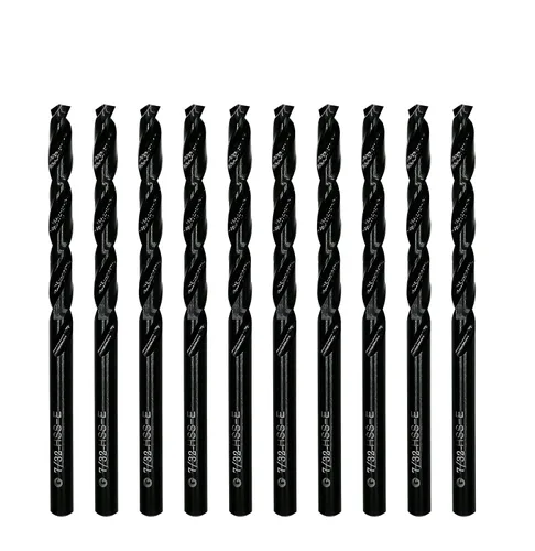 Miniatura 31 de Brocas helicoidales HSS M35 de 13/64 pulgadas, acero de alta velocidad, paquete de 10, adecuadas para aceros, hierro fundido, acero inoxidable