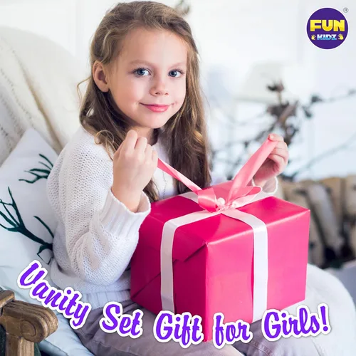 Miniatura 9 de Kit de maquillaje para niños, FunKidz 60 piezas de juguetes cosméticos lavables para jugar y fingir, caja de maquillaje de regalo para niñas