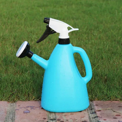 Miniatura 3 de Regadera y rociador de doble uso Herramienta de jardín Botella rociadora de riego 1 L (azul)
