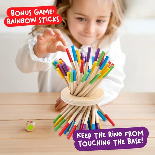 Miniatura 4 de Nene Toys BALLFALL - Juego de mesa de madera Montessori para niños de 3 a 9 años - Juguete educativo para habilidades motoras finas y pensamiento