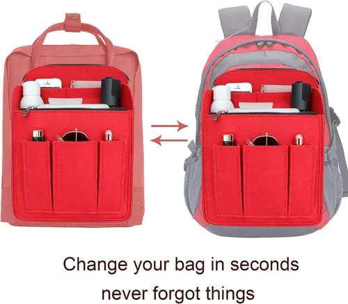Miniatura 7 de Yoillione Organizador de mochila de fieltro para mujeres y hombres, mochila de viaje grande con alta capacidad, organizador de bolsas ligeras