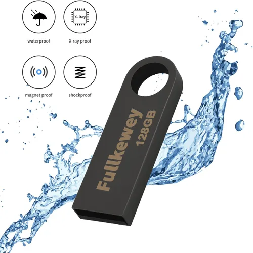 Miniatura 6 de Unidad flash 16G/32G/64G/128G, elegante metal USB 2.0, unidad compacta impermeable de metal, unidad de pulgar, memoria de alta velocidad