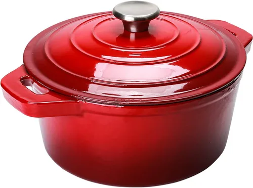 Miniatura 8 de Puricon - Horno holandés de hierro fundido, esmaltado, de 5.5 cuartos de galón (5.2 litros), esmalte cerámico, redondo Negro