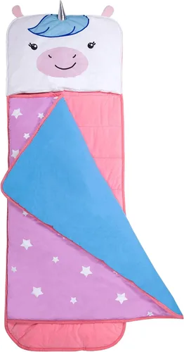 Miniatura 12 de Wildkin Tapete para siesta de terciopelo para niñas – Tapete suave y acogedor para dormir con manta integrada para guardería, preescolar, jardín