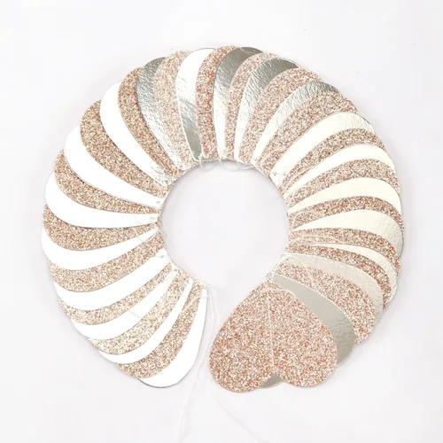 Miniatura 3 de Guirnalda de Corazón para Decoración de Fiesta Disco Boho Champán-Plateado - 52 pies Purpurina Cumpleaños Nochevieja Telón de Fondo Colgante Plata