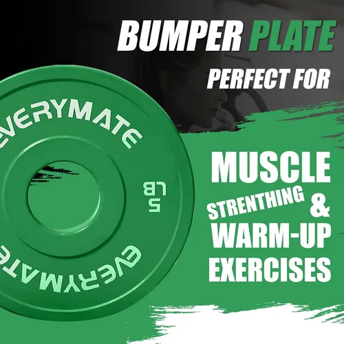 Miniatura 7 de EVERYMATE Placas de Peso de Cambio 1.25LB 2.5LB 5LB Juego Placa Fraccional Placas Olímpicas de Parachoques para Entrenamiento Cruzado Placas
