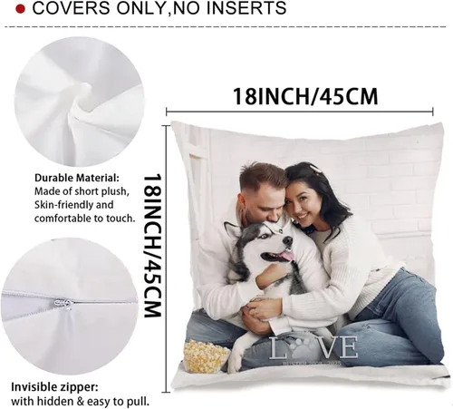 Miniatura 3 de Personalized Family Photo Pillow Case with one Image and Sentimental Text Adding Warmth to Your Home and offering a Beautiful idea