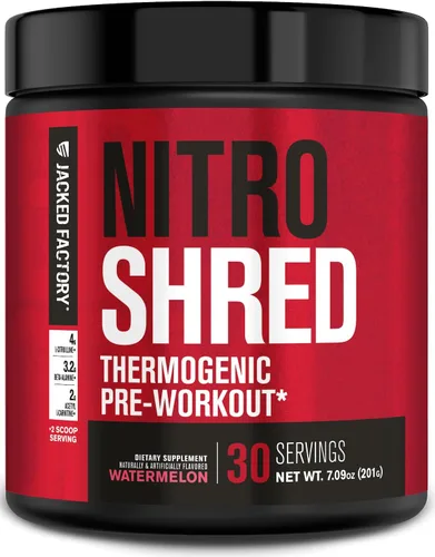 Miniatura 11 de Jacked Factory - Nitrosurge Shred, suplemento preentrenamiento - Potenciador de energía, aumento de fuerza, concentración, bombeo potente