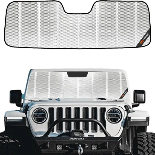 Miniatura 13 de Protección solar para parabrisas Pigenius para Jeep Wrangler JL 2018-2025, protector solar para ventana delantera Gladiator 2020-2025 - AstraGuard