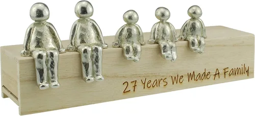 Miniatura 5 de Idea del 27 aniversario – 27 años que hicimos un adorno de metal familiar – Elige tu combinación familiar (1 niño)