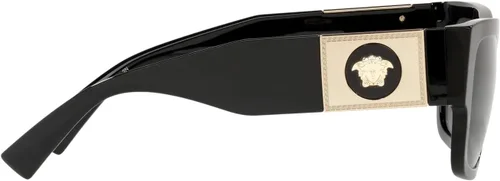 Miniatura 5 de Versace - Gafas de sol para hombre, marco negro, lentes gris oscuro, 56 mm