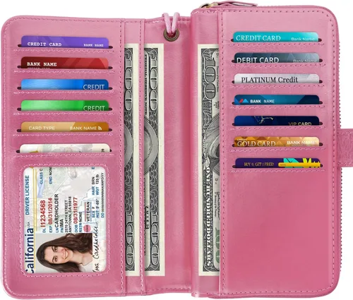 Miniatura 2 de Coco Rossi Billeteras para mujer con múltiples tarjetero, cartera de embrague, tarjetero, organizador de tarjetas para mujer con correa