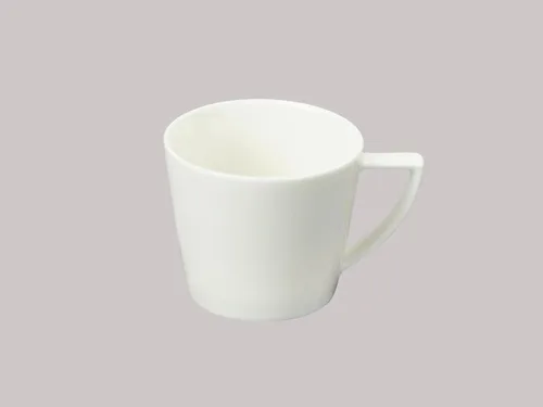 Miniatura 4 de Bone China - Forma de cono de porcelana, Elegance White Cup Espresso de 5 onzas y platillo, juego de 6 tazas y 6 platillos