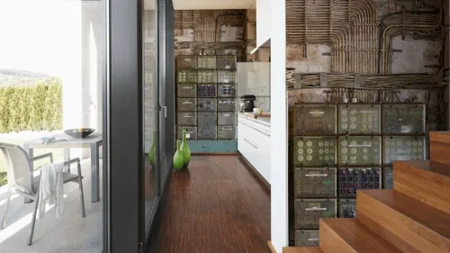 Miniatura 6 de CONCORD WALLCOVERINGS ™ Mural de pared abstracto para dormitorio, maquinaria retro, gris, verde, beige, 63 pulgadas de ancho x 110 pulgadas de alto