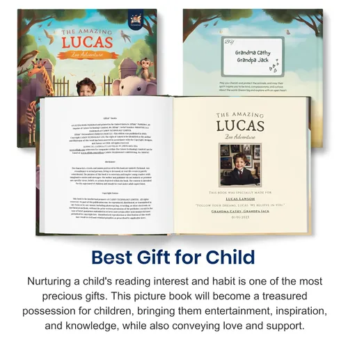 Miniatura 5 de Libro de cuentos personalizado para niños, increíble aventura en el zoológico, nombre y foto personalizados, regalos para bebés, historia atractiva