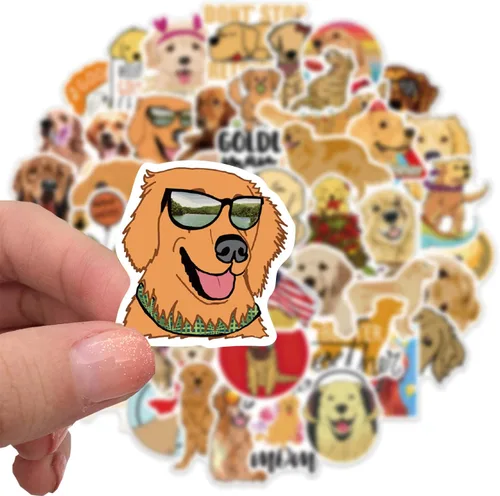 Miniatura 5 de Paquete de 50 calcomanías de perro para niños, adolescentes y adultos, calcomanías impermeables Asverbet para botella de agua, laptop, teléfono