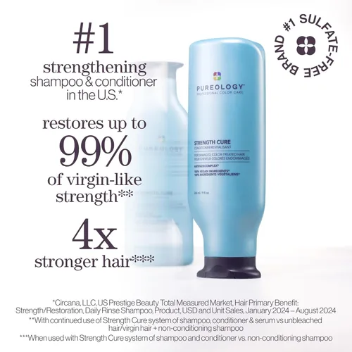 Miniatura 2 de Pureology Acondicionador de curación de fuerza Para cabello dañado y teñido Suaviza y fortalece el cabello Sin sulfatos Vegano