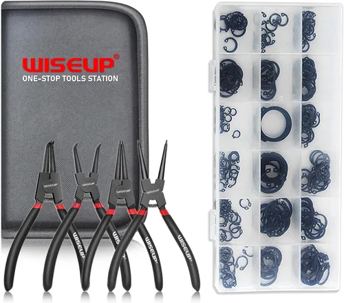 Miniatura 8 de WISEUP Juego de alicates de anillo a presión, 4 piezas de 7 pulgadas, kit de alicates de circlip interno/externo de 7 pulgadas, puntas de mandíbula