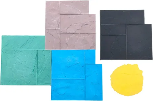 Miniatura 5 de Ashler - Juego de sellos de hormigón de pizarra con muescas de Walttools Tapetes decorativos de textura de poliuretano con patrón de azulejos