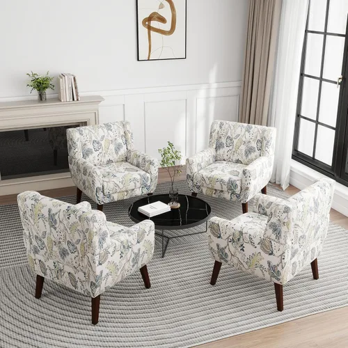 Miniatura 81 de Silla decorativa de piel sintética, moderna silla tapizada para sala de estar, cómodos asientos individuales con botones, asiento de lectura Negro