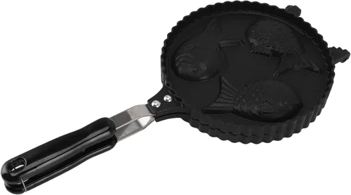 Sartén para hacer gofres de pescado, para hacer gofres de aluminio, calefacción uniforme de doble cara, sartén Taiyaki para barras de aperitivos en