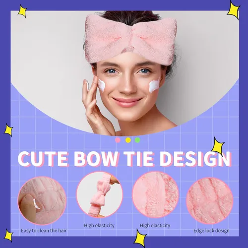 Miniatura 4 de WSYUB - Diademas de spa, diademas de maquillaje, diadema con moño para lavarse la cara, diademas para el cuidado de la piel para mujeres, diademas