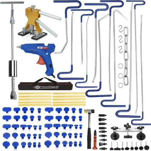 Kit de Extractor de Abolladuras, Kit de Reparación de Abolladuras de 108 Piezas, Herramientas de Eliminación de Abolladuras de Reparación de