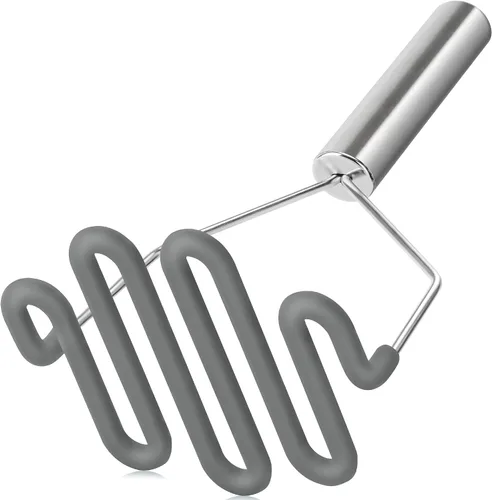 Miniatura 10 de Urbanstrive Machacador de Papas de Silicona Antiarañazos Herramienta de Cocina, Machacador de Papas Machacador de Papas de Acero Inoxidable Envuelto
