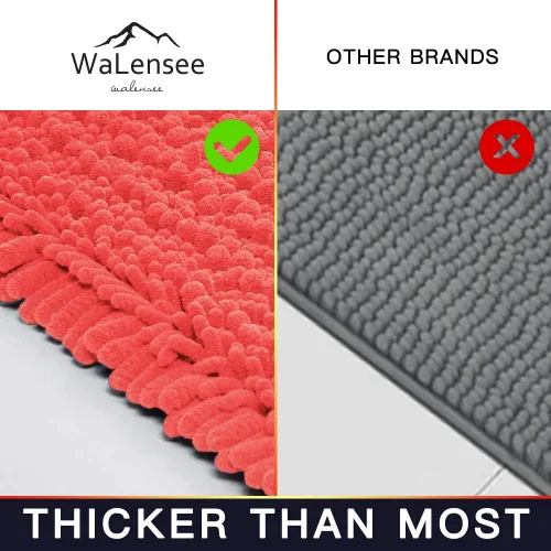 Miniatura 120 de Walensee Alfombra de baño antideslizante (24x17 pulgadas, rosa polvoriento) absorbente de agua, súper suave, lanuda de felpilla, lavable a máquina