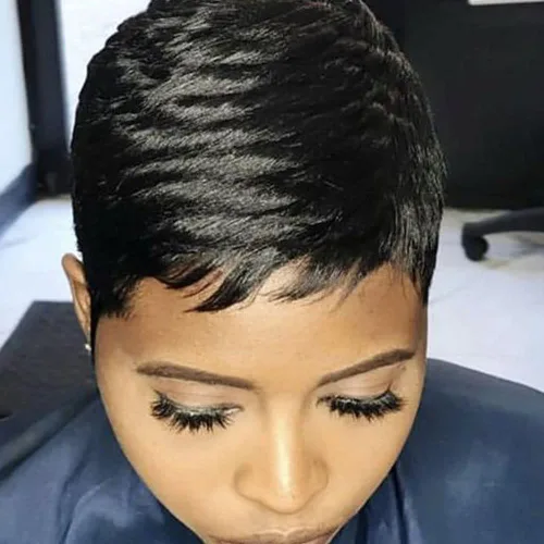 Miniatura 2 de Pelucas rubias 613 de corte Pixie para mujeres negras, cabello sintético rubio rizado en capas con flequillo, pelucas de corte corto para mujeres