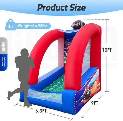 Miniatura 5 de Inflatable Football Toss Game with 2 Inflatable Footalls, Throwing Target Game, Football Target Practice for Outdoor Event, Carnival