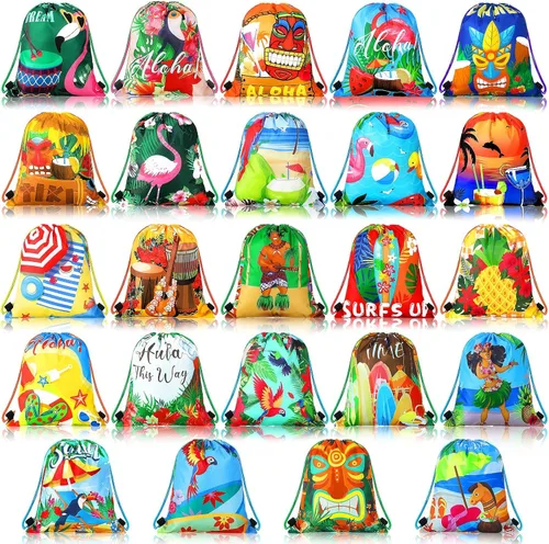 Miniatura 9 de Marsui 24 piezas Bolsas de regalo con cordón para fiesta en la piscina, bolsas de golosinas para regalos de fiesta, bolsas de dulces para regalos