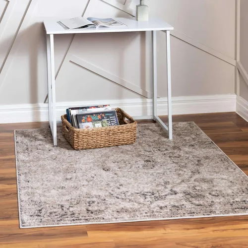 Unique Loom Portland Collection Astoria - Alfombra cuadrada de 5 pies y 3 pulgadas, color beige y gris Beige/Gris