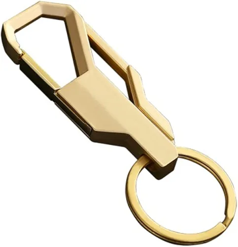 Miniatura 2 de 2 paquetes de aleación de zinc resistente a los arañazos llavero de coche clip bobina Cool Ring hebilla llavero regalo de negocios para hombre gris