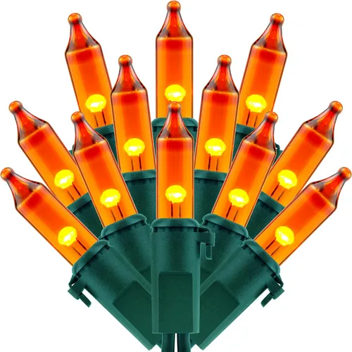 Miniatura 6 de 200 unidades de luces de Navidad rojas, paquete de 2 hebras de 100 unidades, 33 pies de cable verde, luces de cadena festivas UL listadas (rojo)