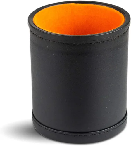 Miniatura 2 de Taza de dados de cuero para juegos de mesa, forro de fieltro naranja