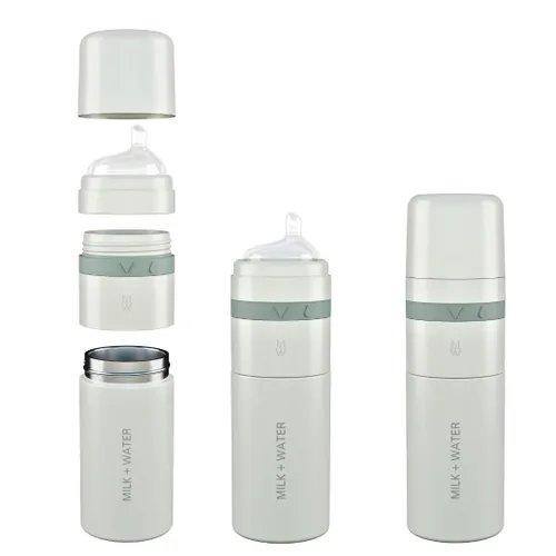 Miniatura 10 de MILK & WATER - Dispensador de biberones y fórmula para bebés todo en uno de acero inoxidable sobre la marcha, mantiene el agua caliente y la fórmula