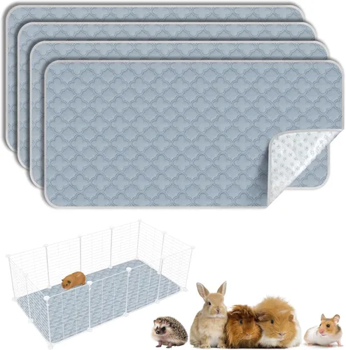 Miniatura 18 de FunFurry Forro lavable para jaula de conejillo de indias, paquete de 4 almohadillas reutilizables y lavables, ropa de cama impermeable