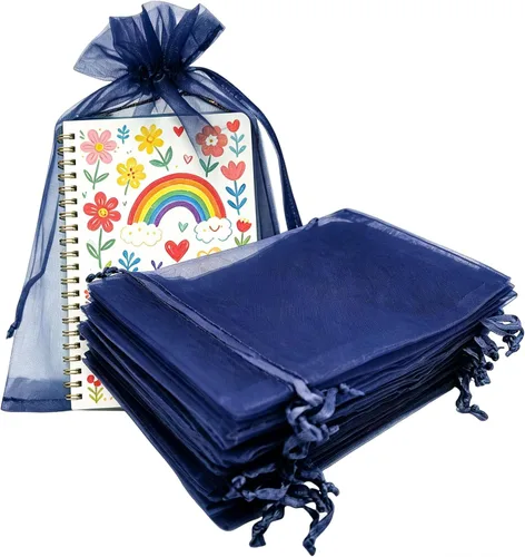 Miniatura 28 de Bolsas de regalo de organza de 5 x 7 pulgadas con cordón para joyas, dulces, flores de lavanda secas, 100 bolsitas rojas, bolsa de malla de tela