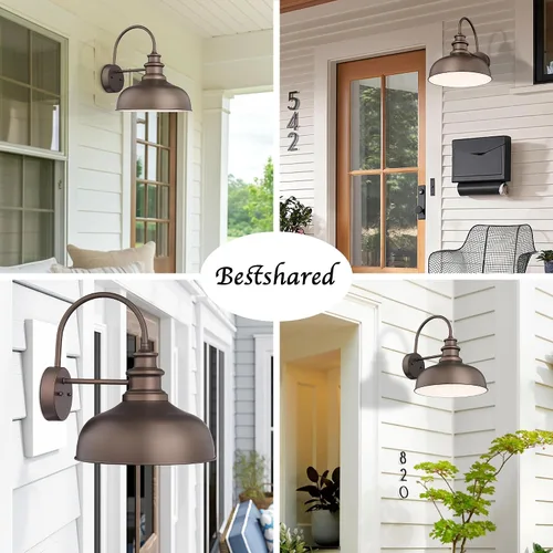 Miniatura 8 de Bestshared Lámpara de granero de granja de 14 pulgadas, aplique de pared para exteriores, lámpara de montaje en pared exterior, accesorio