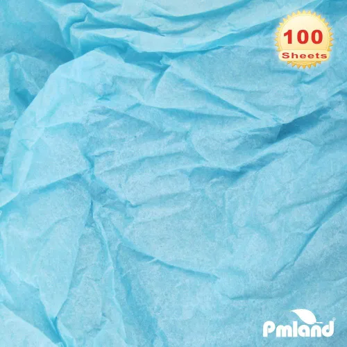 Miniatura 6 de PMLAND 100 hojas de papel de regalo de seda azul aguamarina a granel de 20 x 15 pulgadas para bolsas de regalo, cajas, embalajes de flores