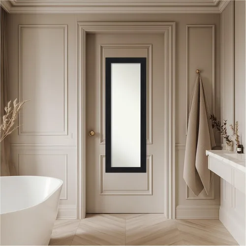 Miniatura 5 de Amanti Art Espejo negro de longitud completa para puerta, 53 x 19 pulgadas, espejo de pared alto negro abadía de longitud completa, montado