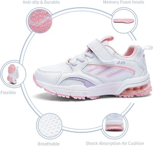 Miniatura 3 de TC TREECHER Tenis de correr para niños, suaves, transpirables, ligeros, para niños y niñas