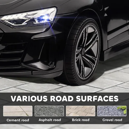 Miniatura 8 de Aosom Carro de juguete con licencia Audi RS e-tron GT de 12V para niños, vehículo eléctrico con control remoto para padres, música, luces, para Negro