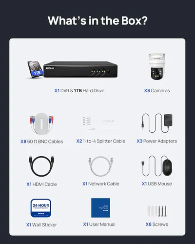 Miniatura 9 de ANNKE Sistema de cámara de seguridad con cable PT de 5MP para exteriores con visión nocturna, audio unidireccional, DVR Lite de 8 canales 3K y 8